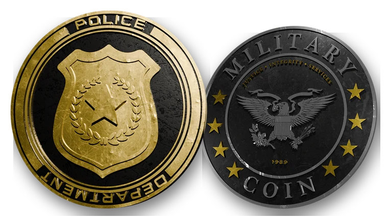 Custom police and military challenge coins