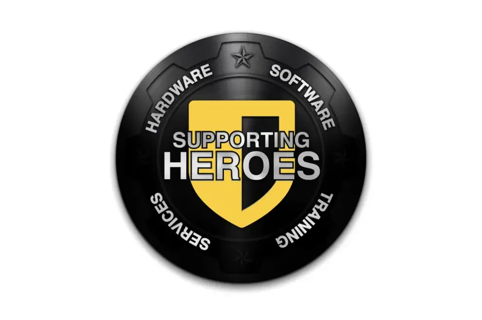 Finished Supporting Heroes challenge coin in black and gold